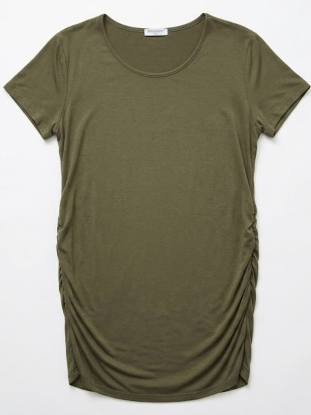 Olive Green Maternity Short Sleeve Tunic Tee